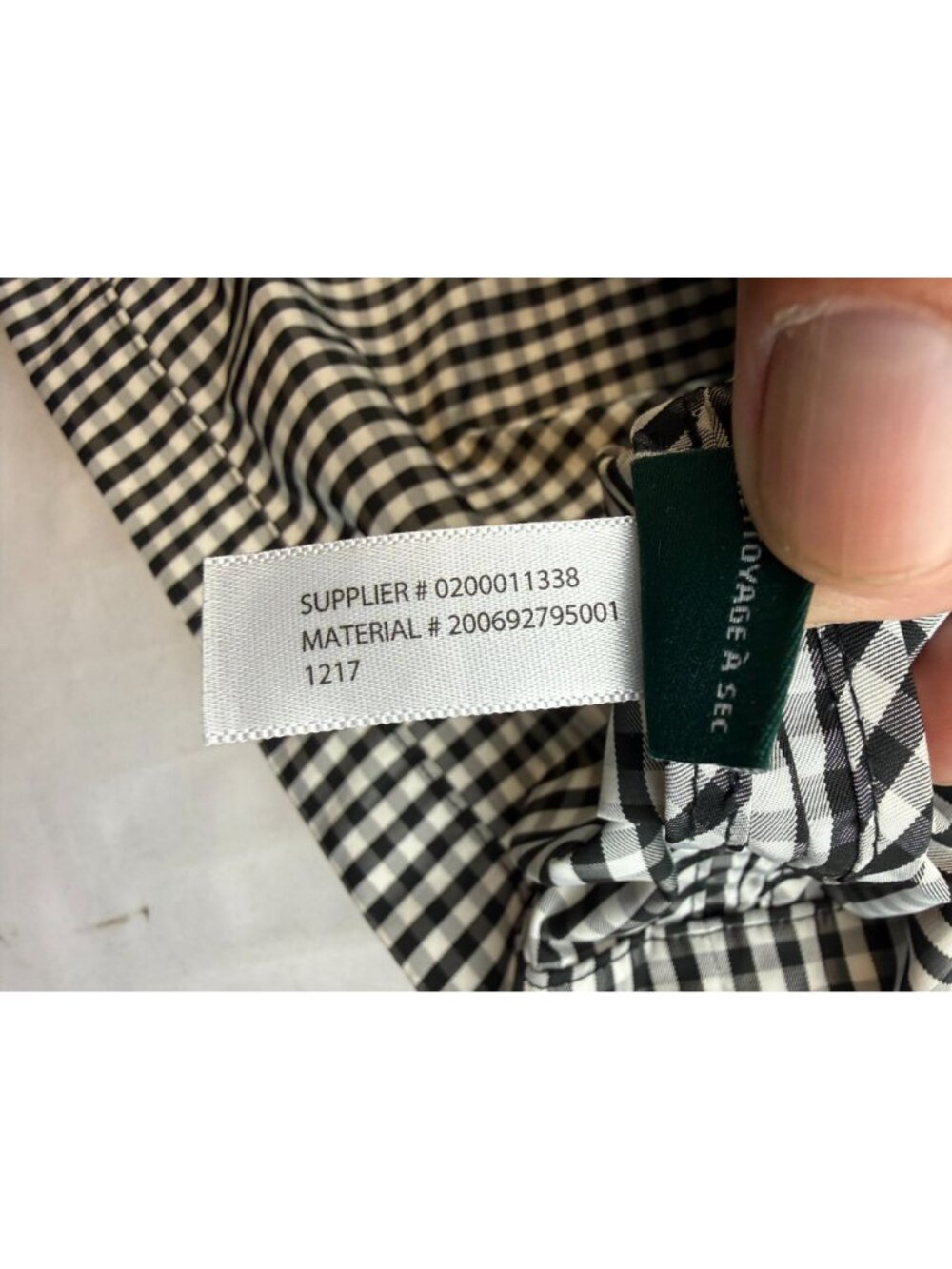Lauren Ralph Lauren Gingham Twill Trench Coat Size 16 Black & White - Picture 6 of 8